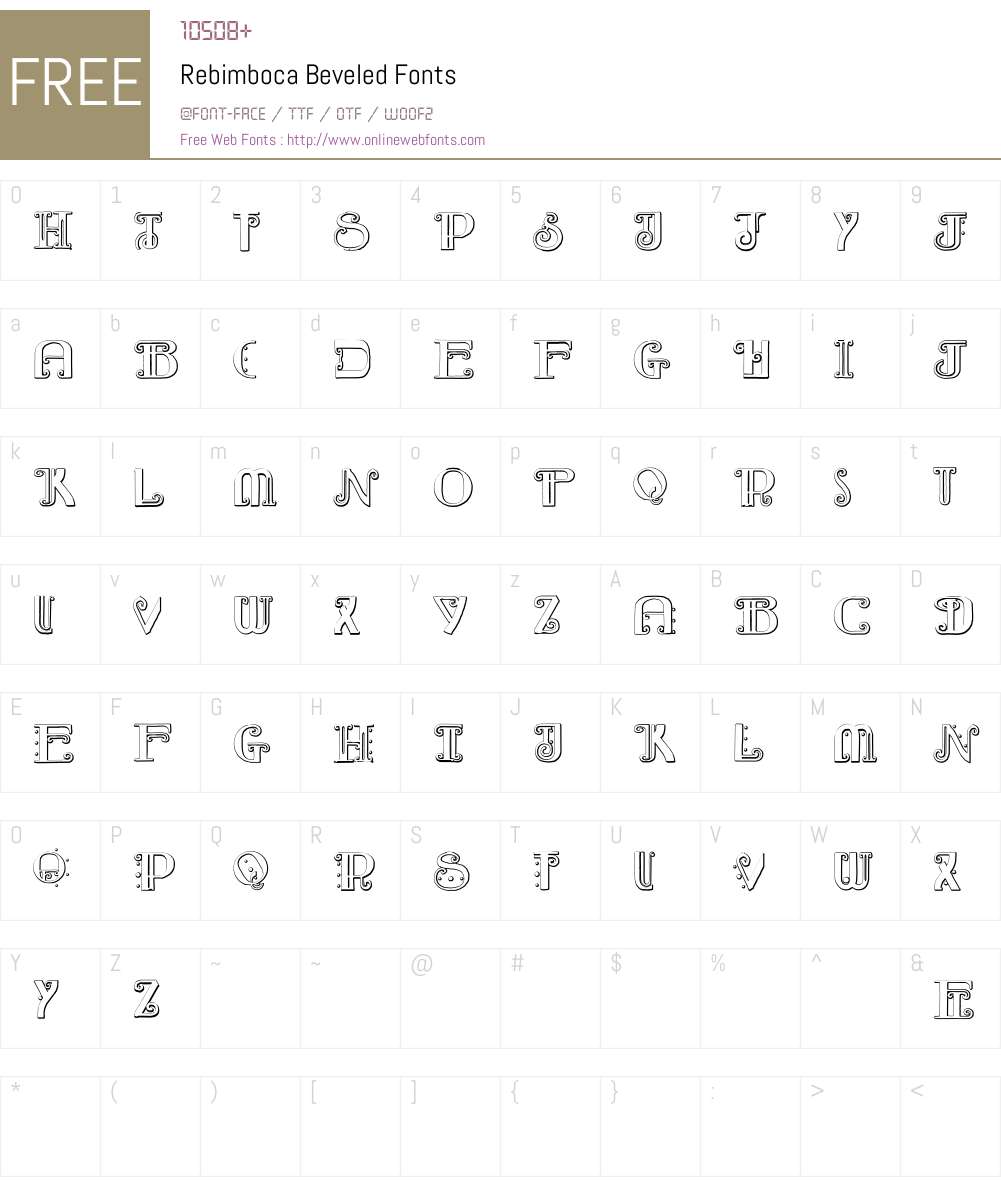 Rebimboca Beveled Font Screenshots