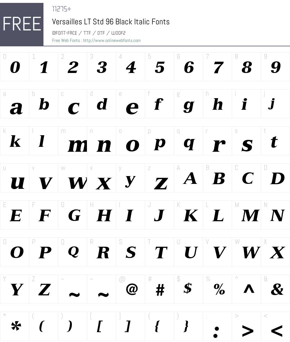 Versailles LT Std Font Screenshots