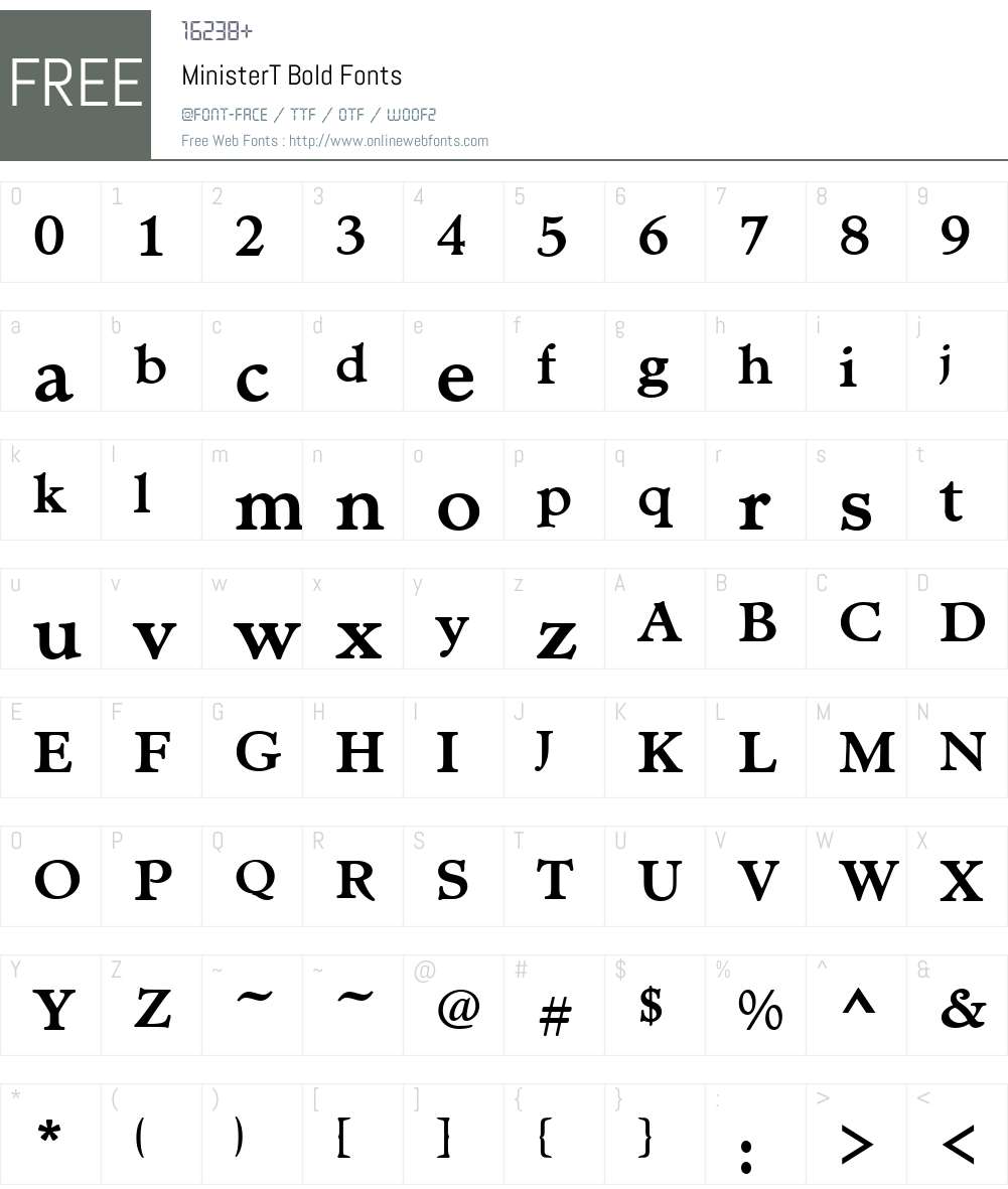 MinisterT Font Screenshots