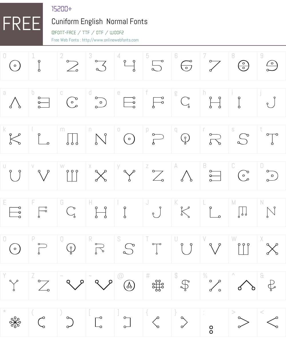 Cuniform English Font Screenshots