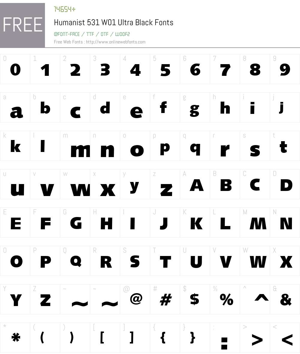 Humanist531W01-UltraBlack Font Screenshots