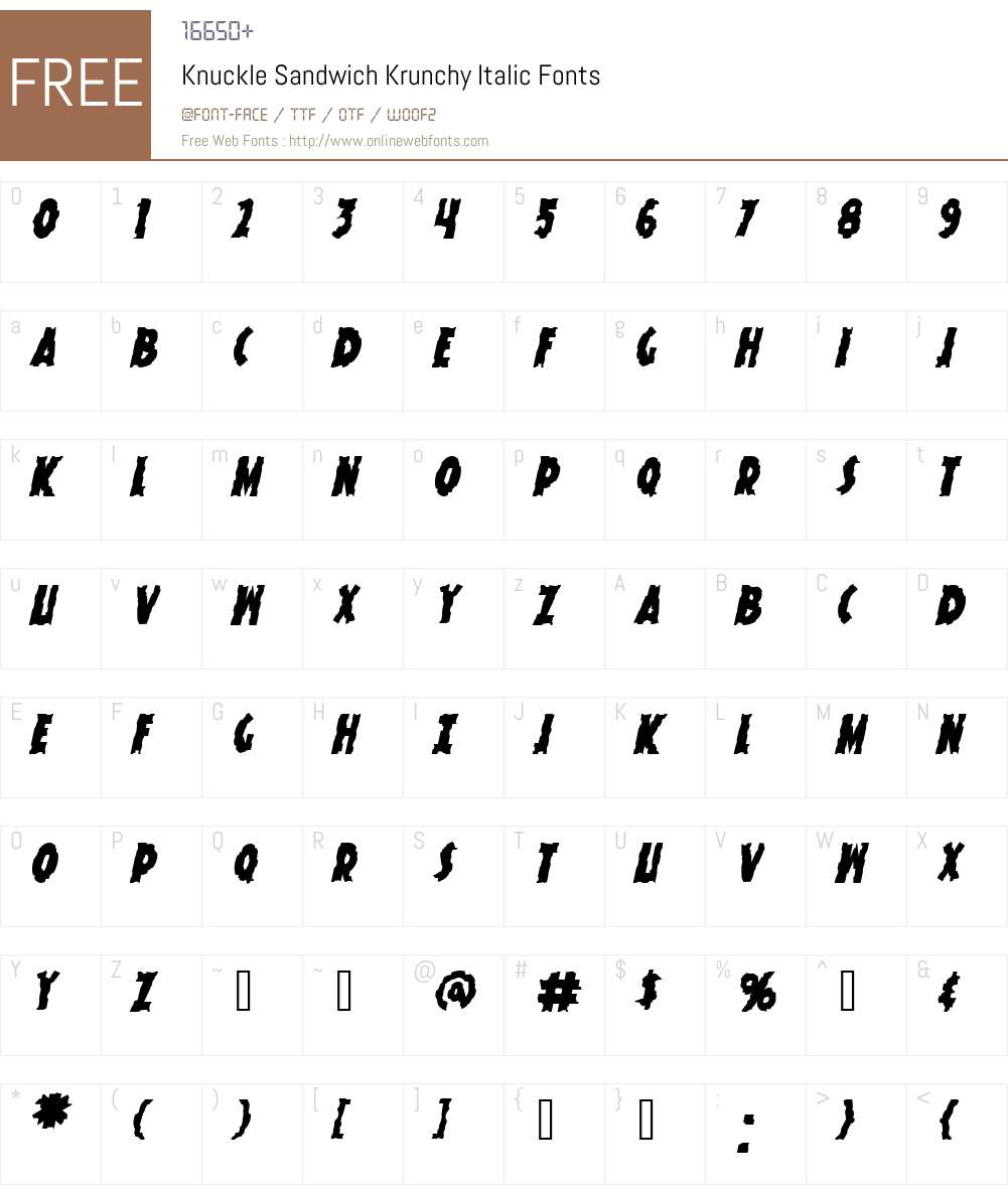 Knuckle Sandwich Krunchy Font Screenshots
