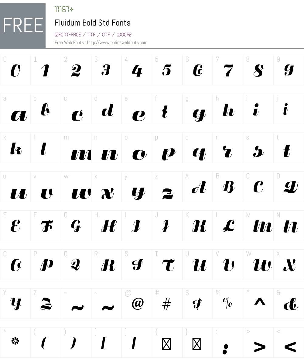 Fluidum Bold Std Font Screenshots