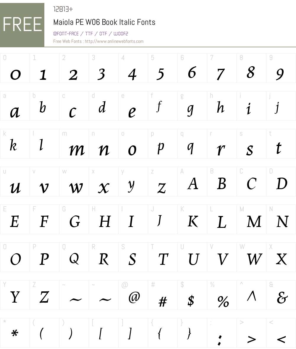 Maiola Font Screenshots