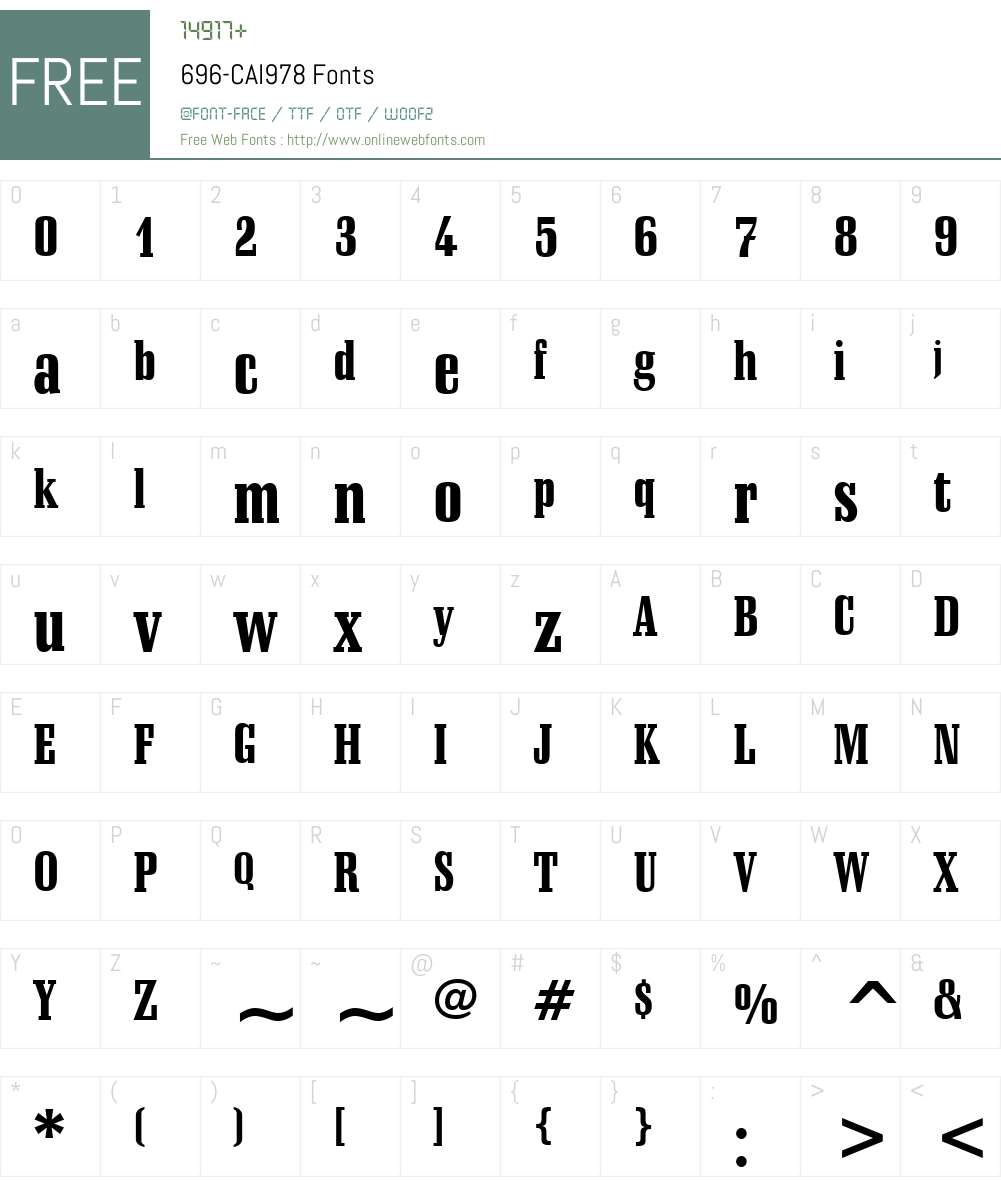 696-CAI978 Font Screenshots