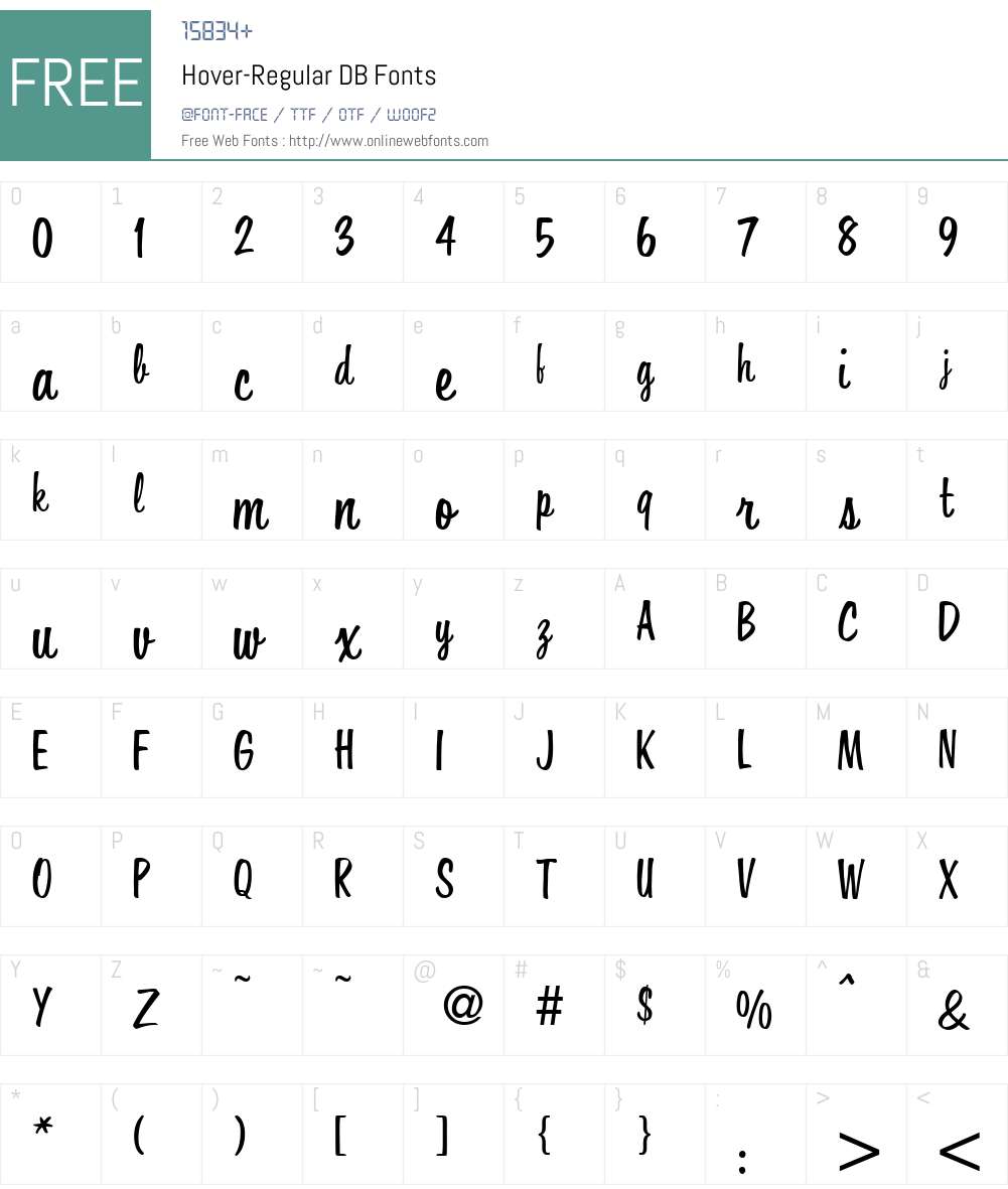 Hover DB Font Screenshots