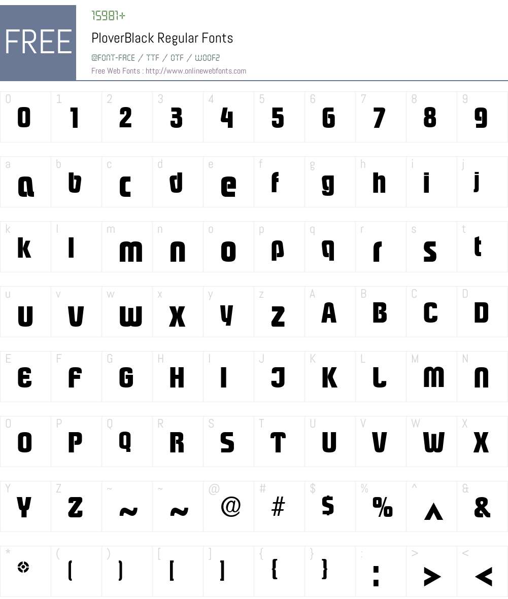 PloverBlack Font Screenshots