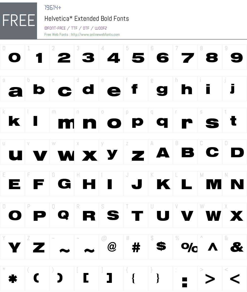 Helvetica Extended BQ Font Screenshots