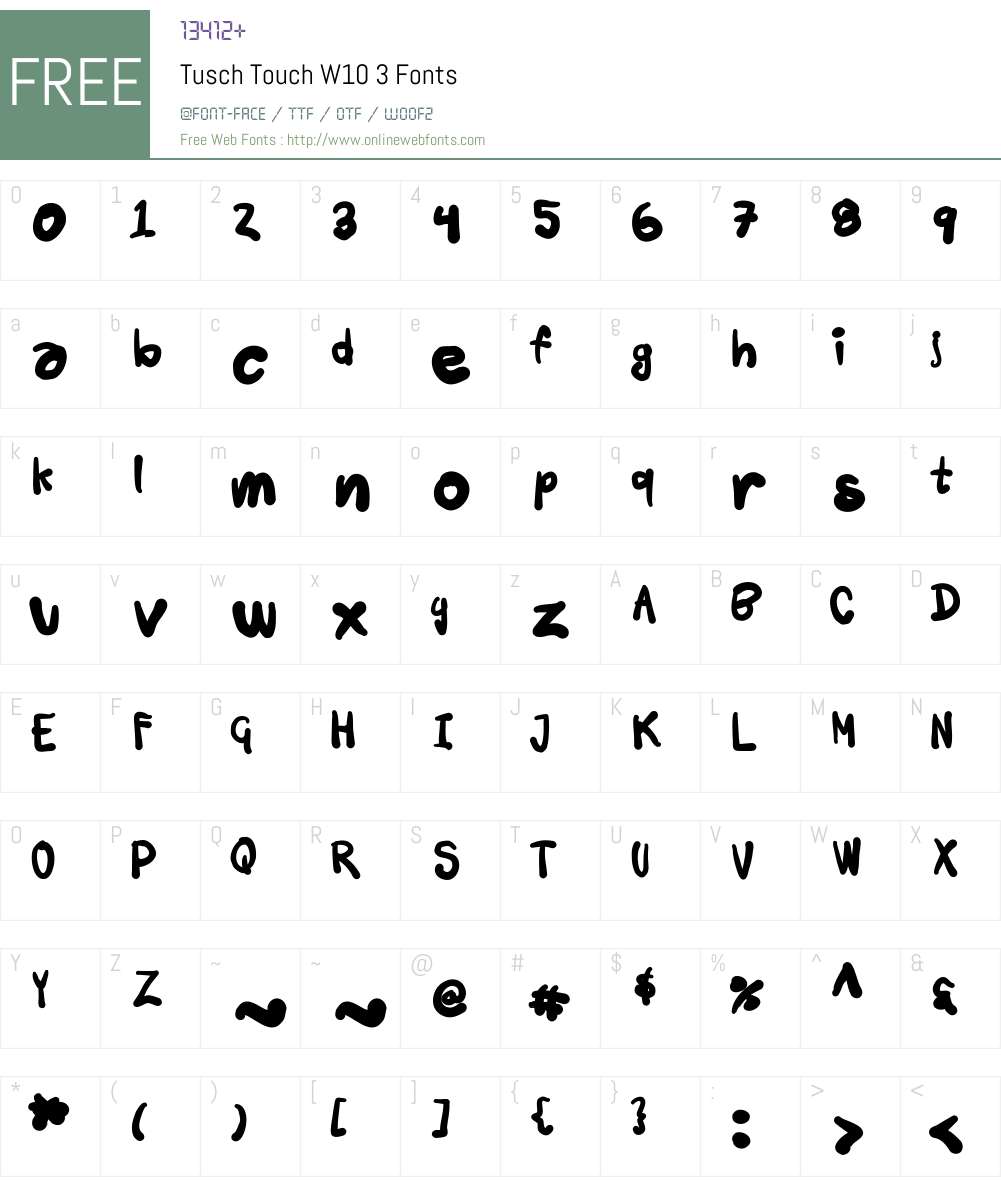 Tusch Touch Font Screenshots