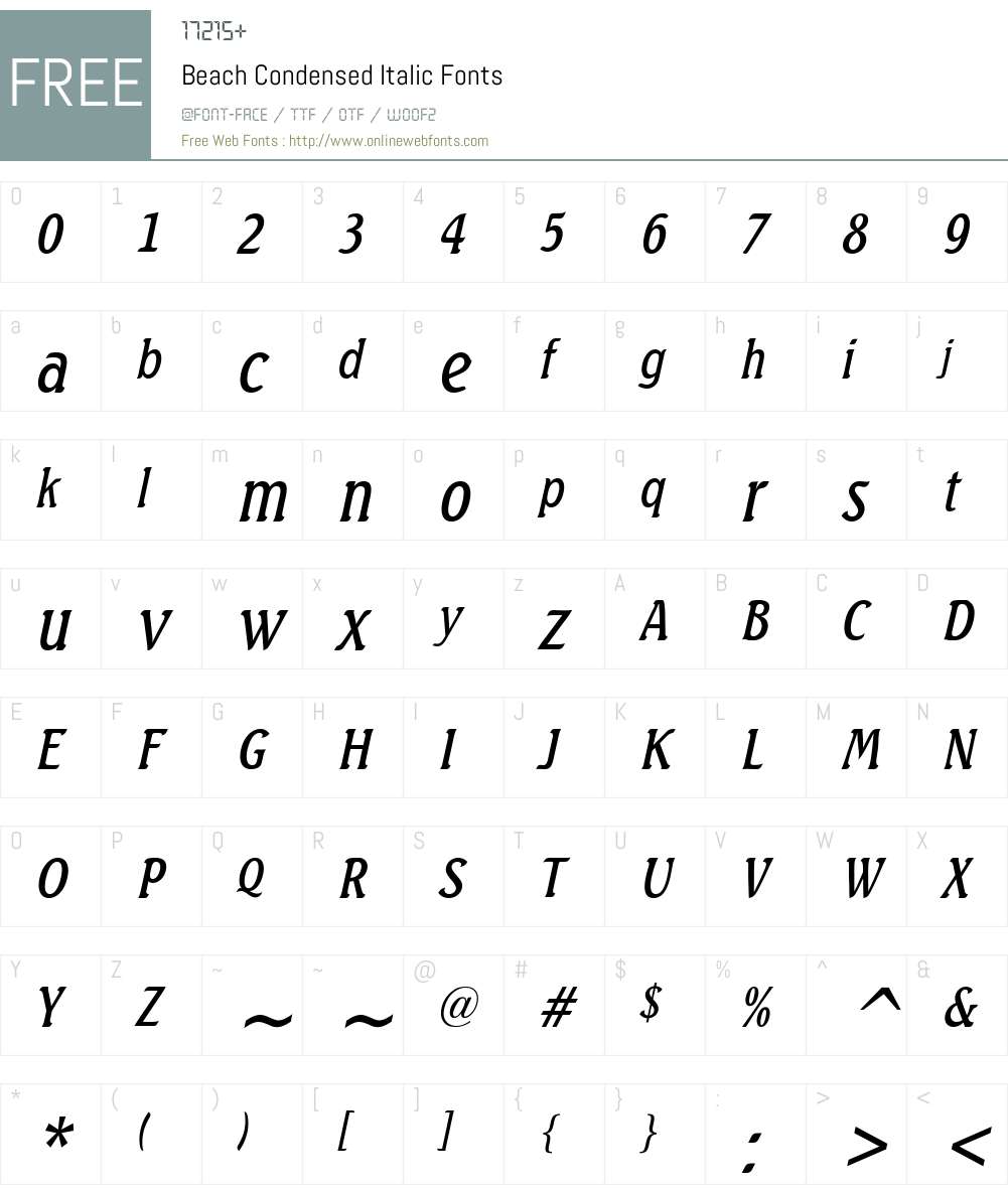 Beach Condensed Font Screenshots