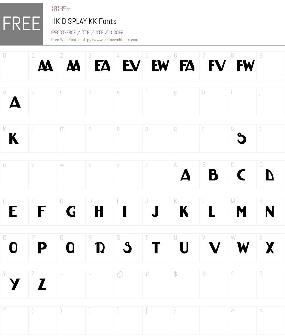 HK DISPLAY KK Font Screenshots