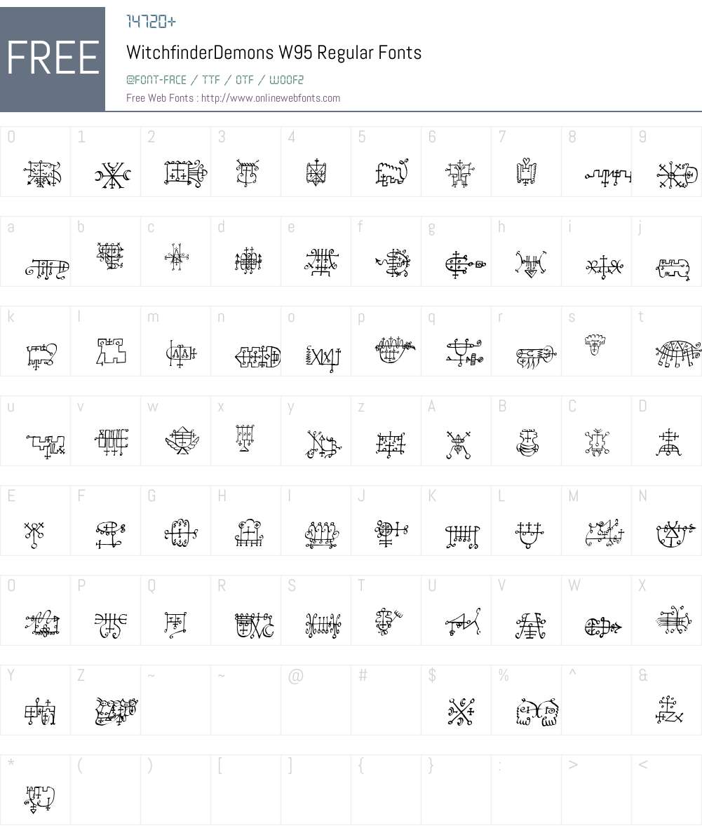 WitchfinderDemons Font Screenshots
