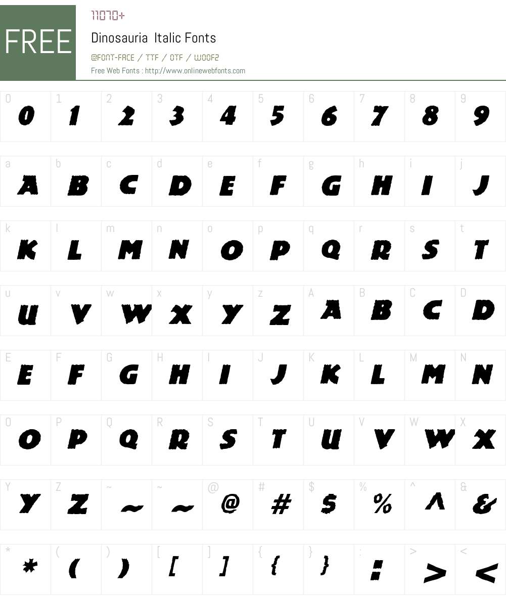 Dinosauria Font Screenshots