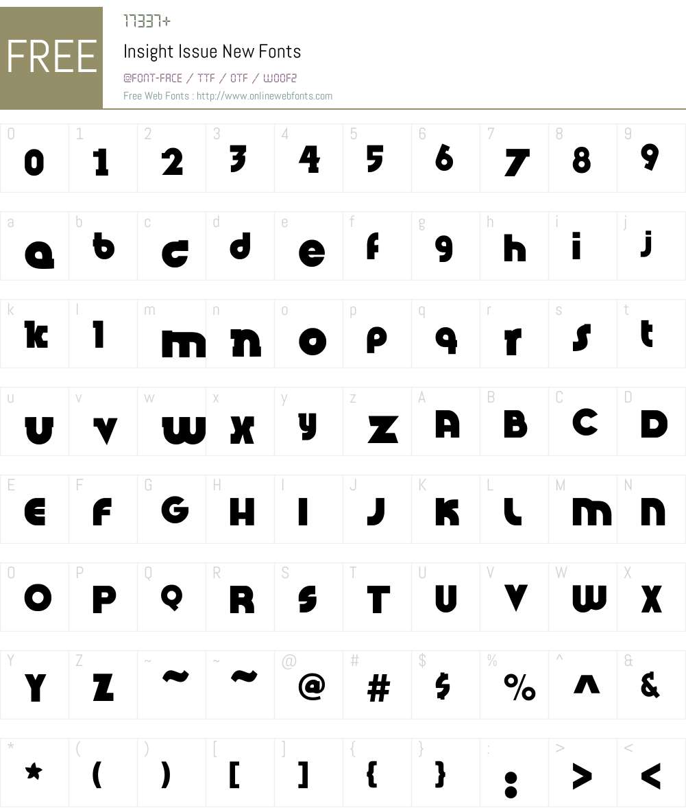 Insight Issue New Font Screenshots