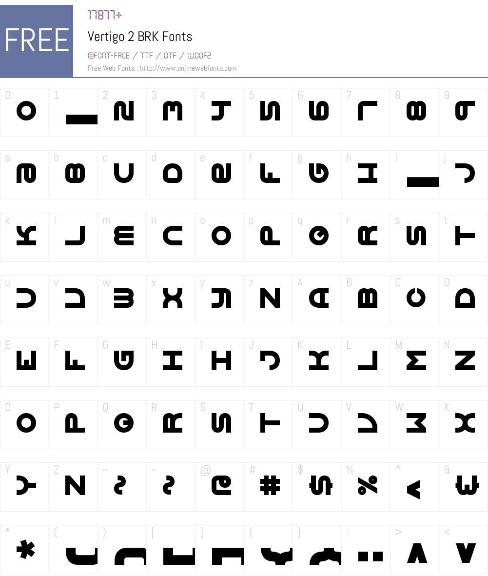 Vertigo 2 BRK Font Screenshots
