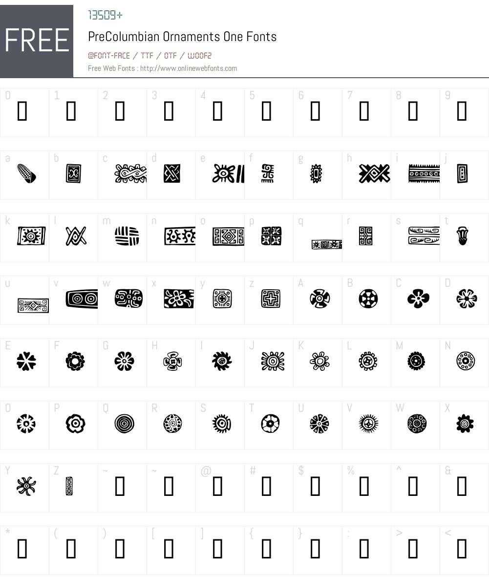 PreColumbian Ornaments One Font Screenshots