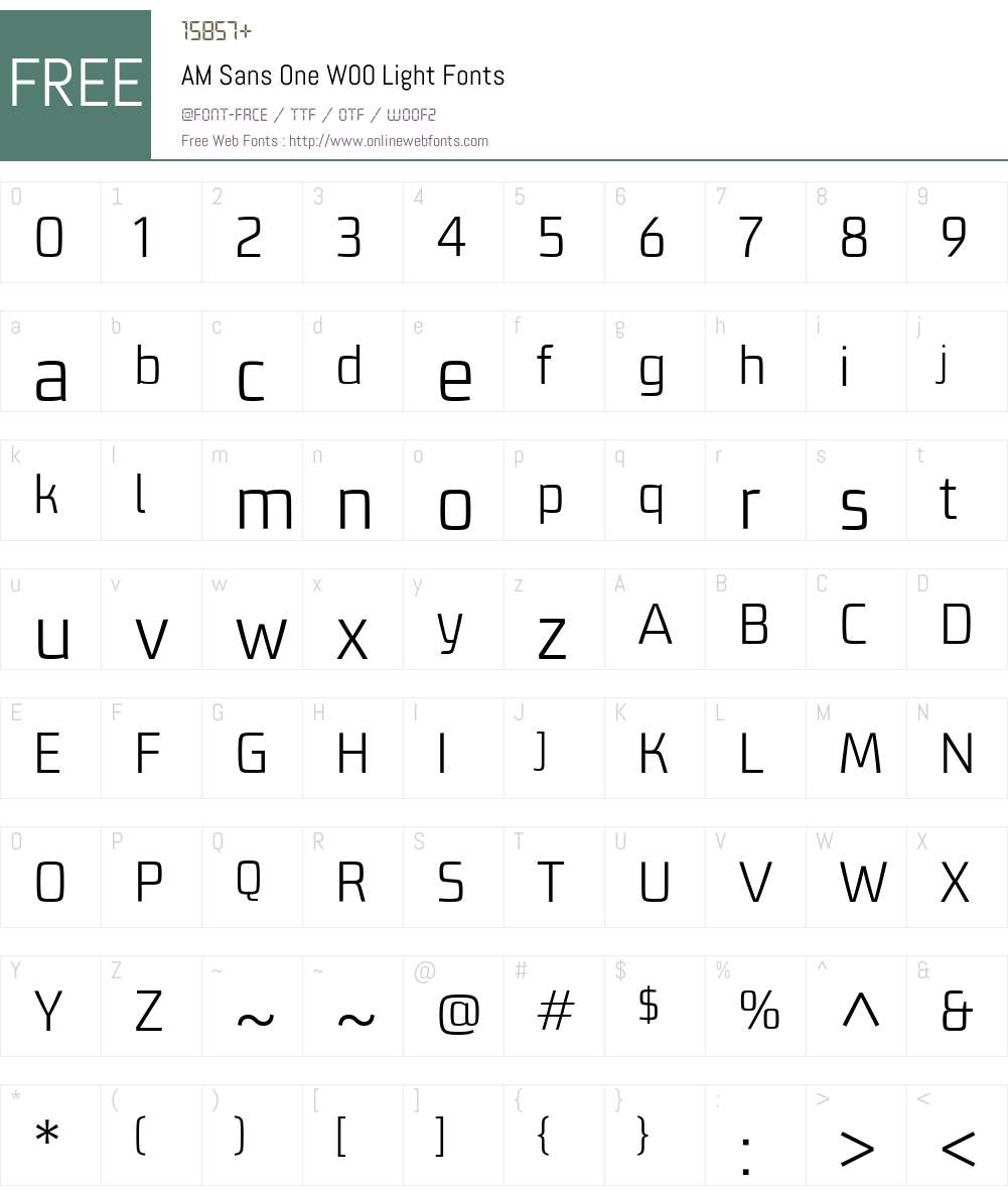AMSansOneW00-Light Font Screenshots