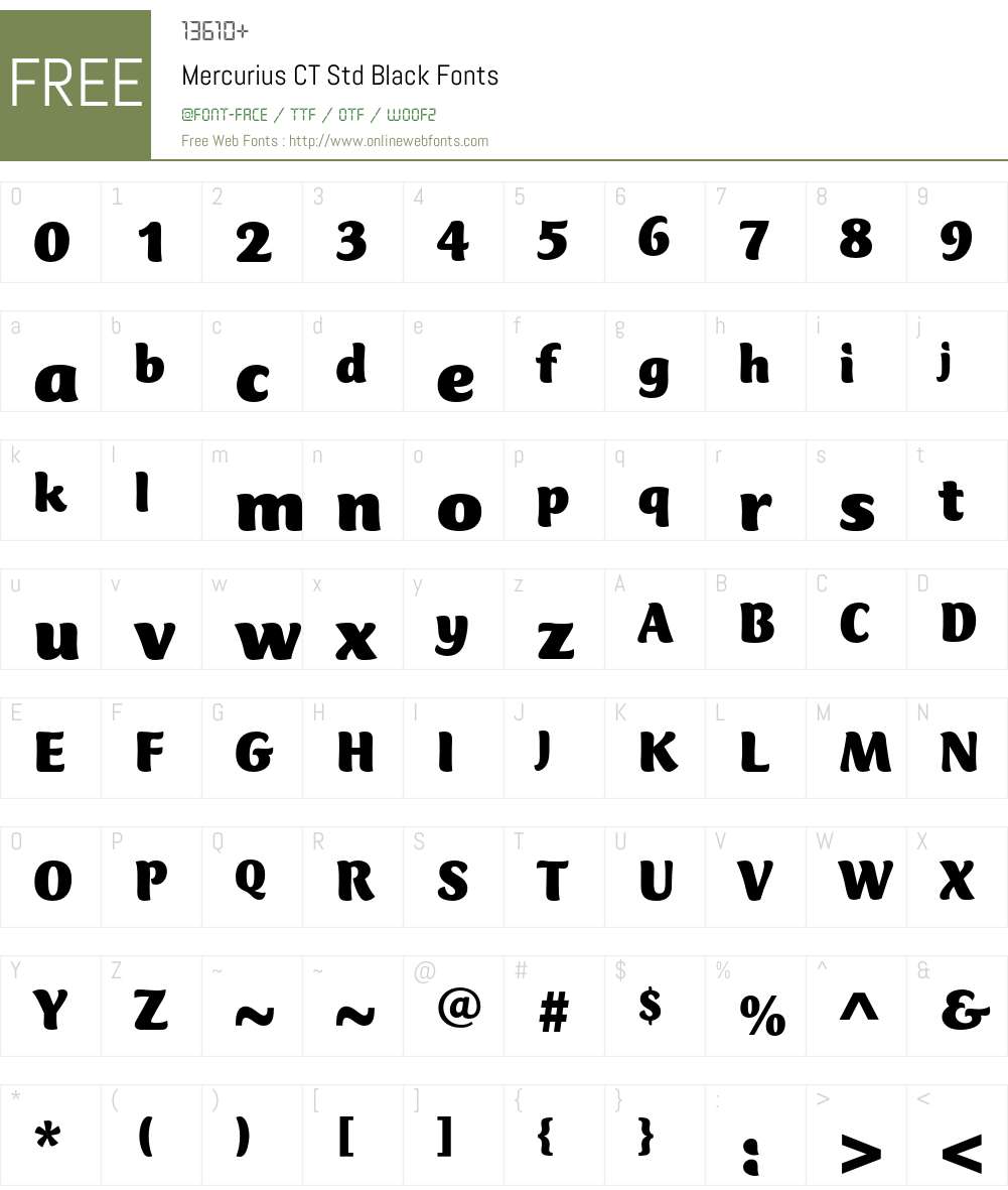 Mercurius CT Std Font Screenshots