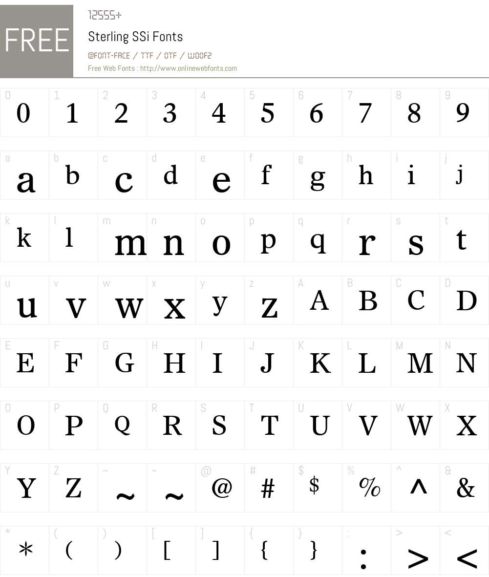 Sterling SSi Font Screenshots
