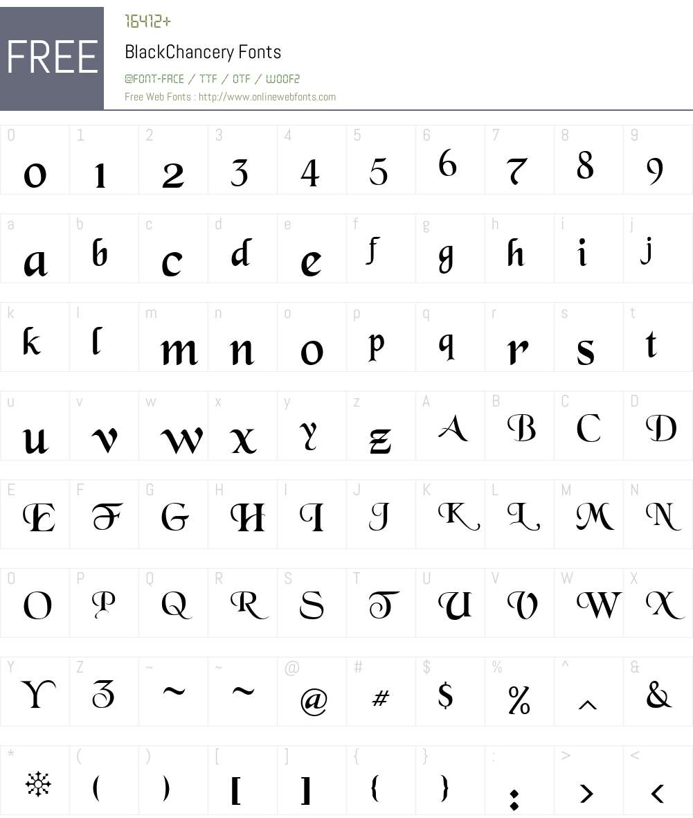 BlackChancery Font Screenshots