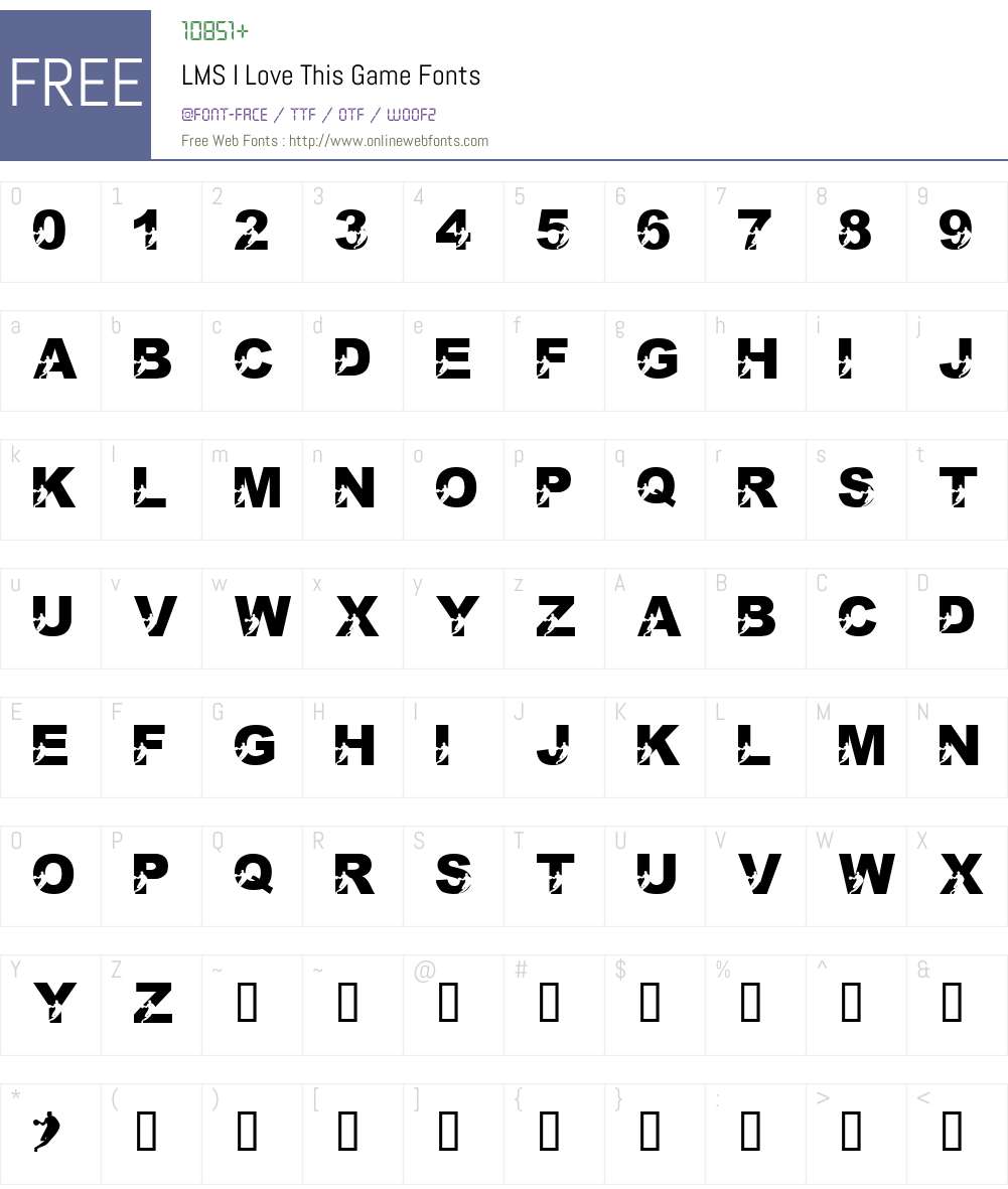 LMS I Love This Game Font Screenshots