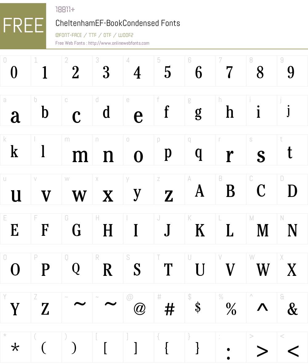 CheltenhamEF-BookCondensed Font Screenshots