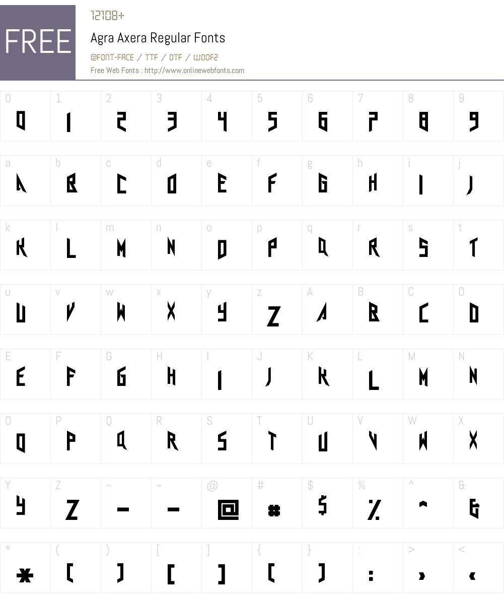 Agra Axera Font Screenshots