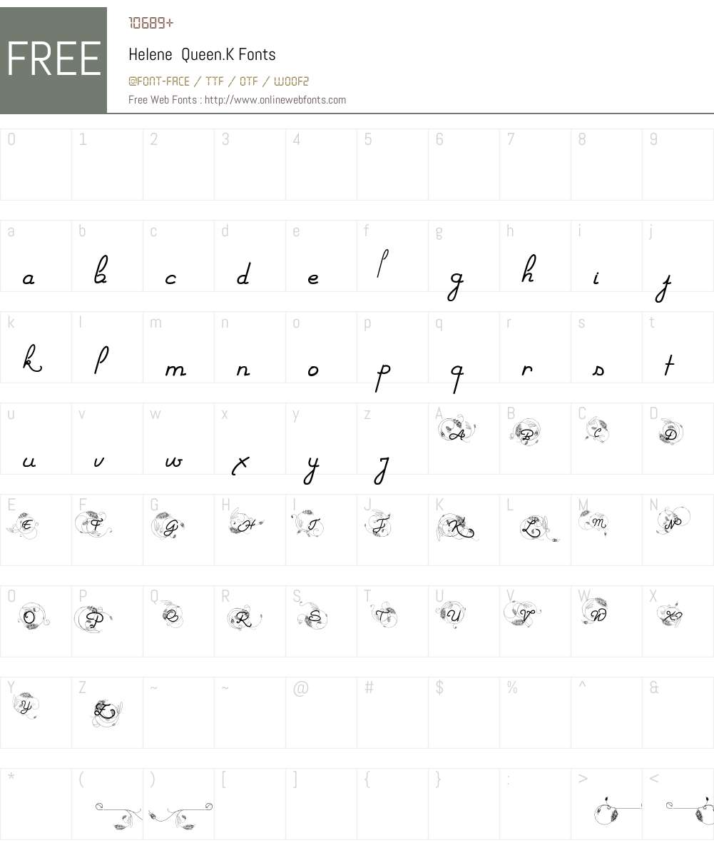 Helene Queen.K Font Screenshots