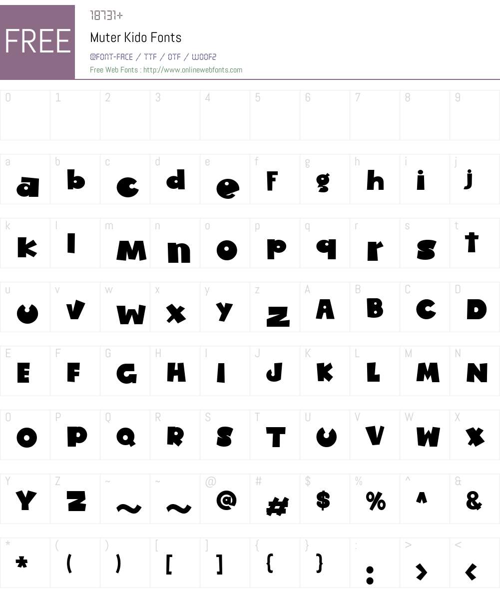 Muter Kido Font Screenshots