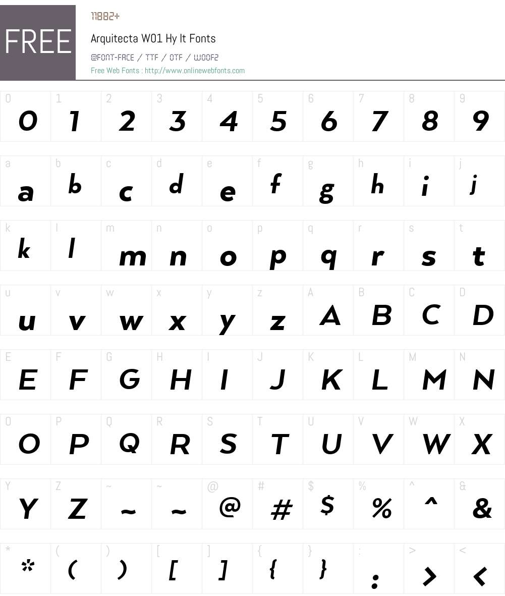 ArquitectaW01-HyIt Font Screenshots