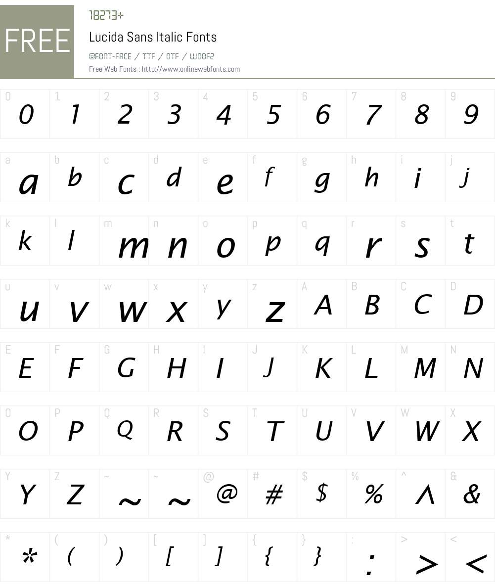 Lucida Sans Font Screenshots