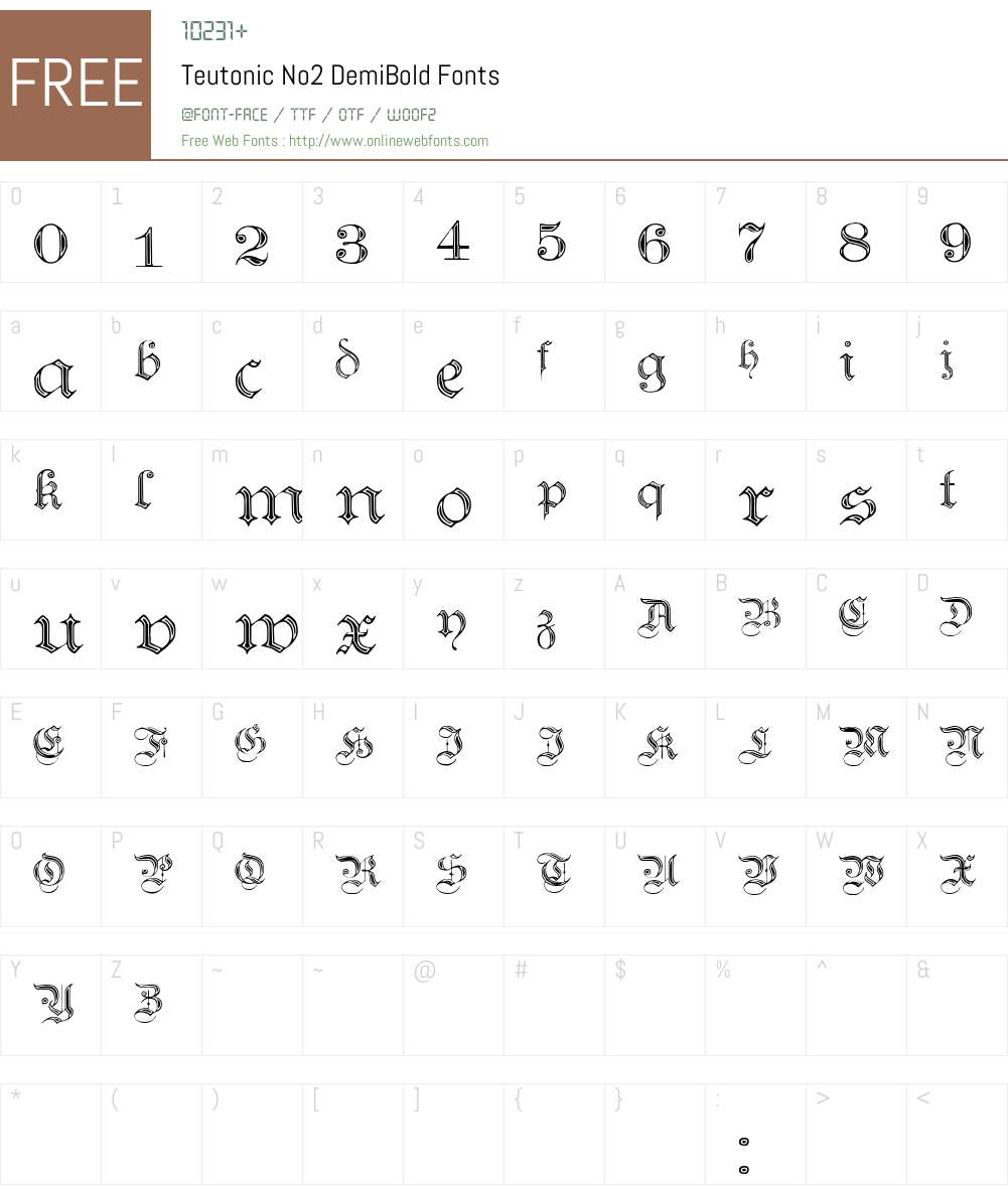 Teutonic No2 Font Screenshots