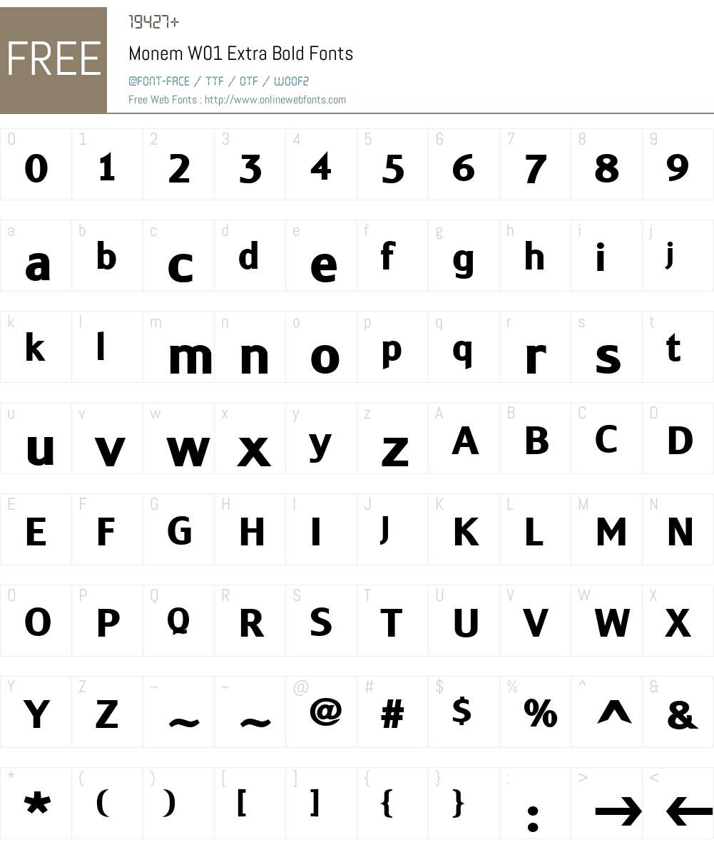 MonemW01-ExtraBold Font Screenshots