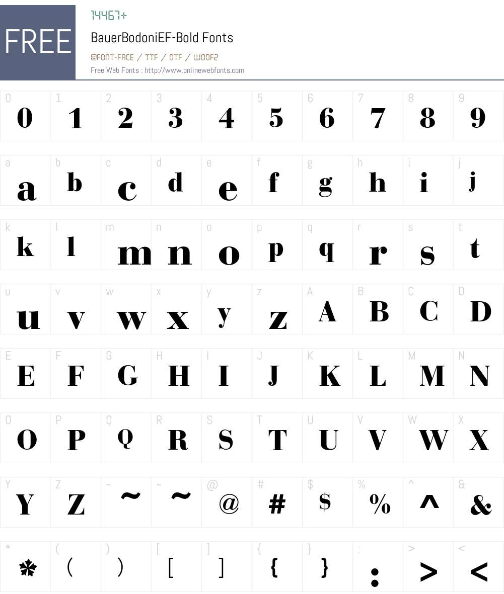 BauerBodoniEF Font Screenshots