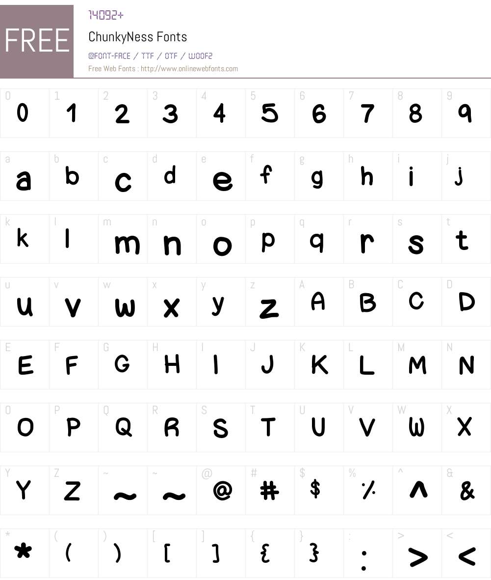 ChunkyNess Font Screenshots