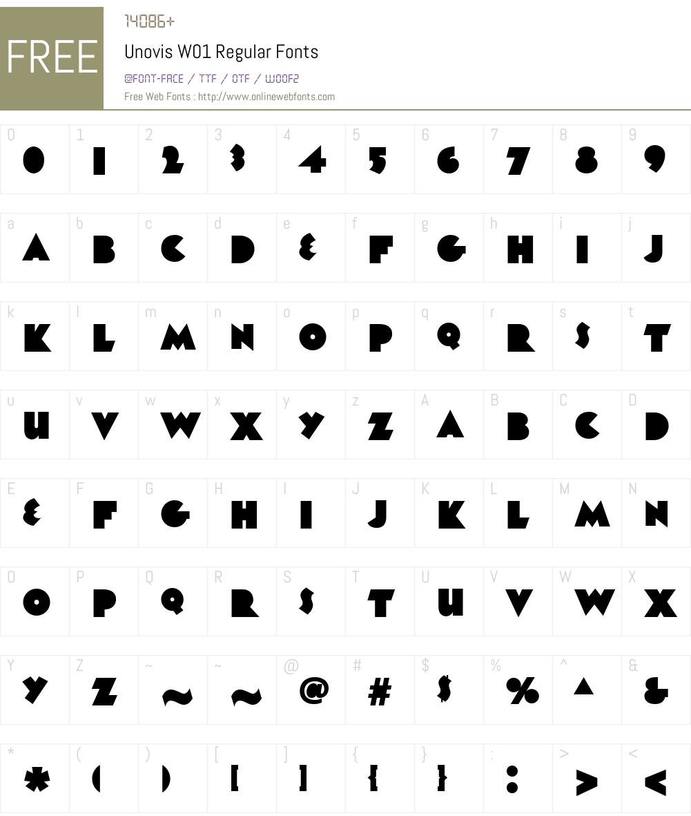 UnovisW01-Regular Font Screenshots