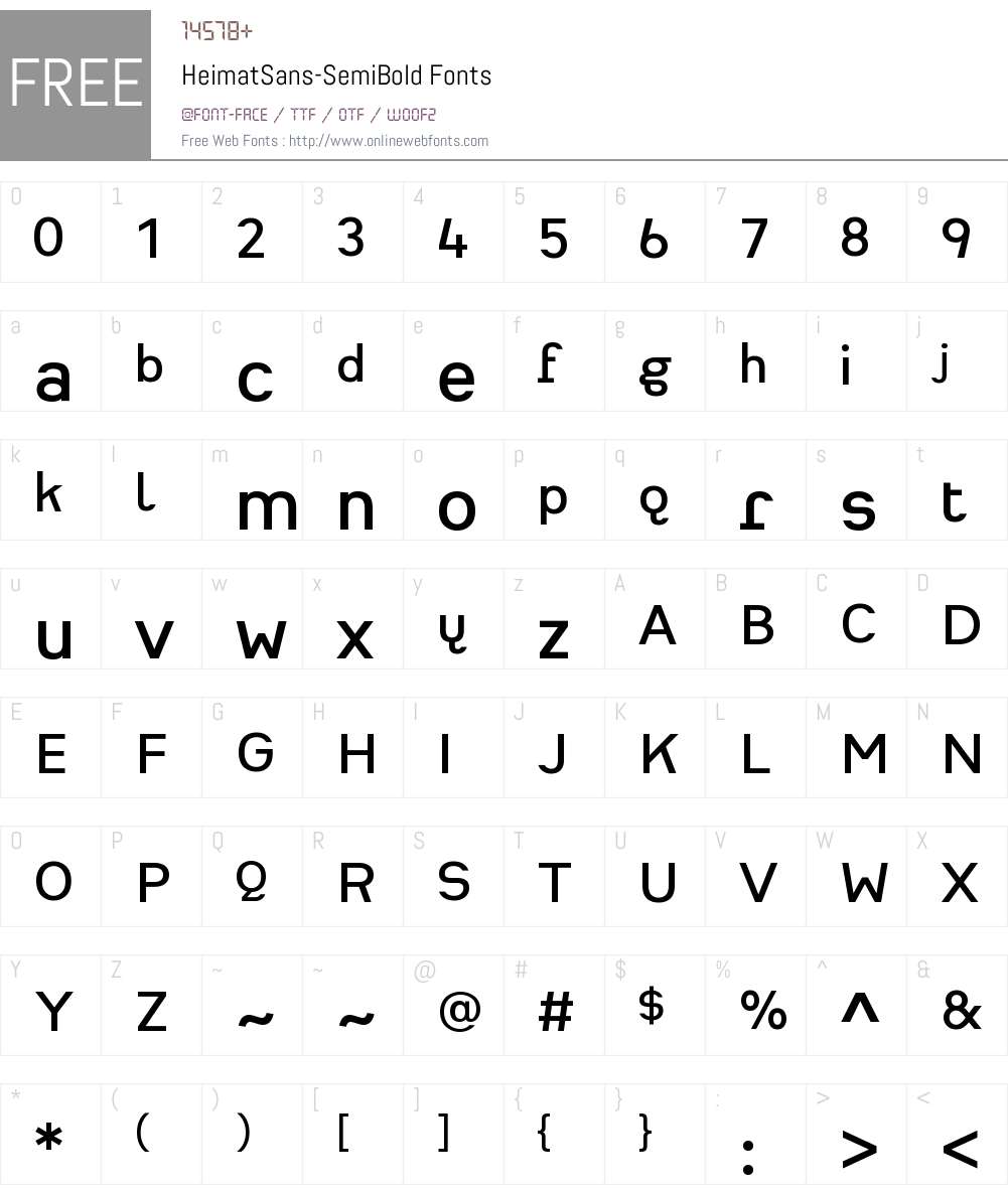 Heimat Sans SemiBold Font Screenshots