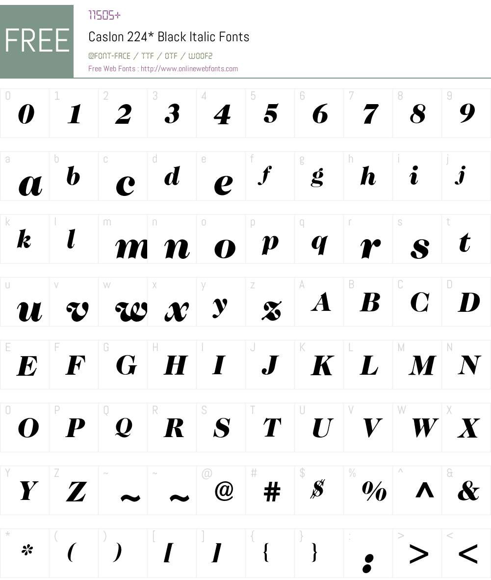 Caslon Two TwentyFour BQ Font Screenshots