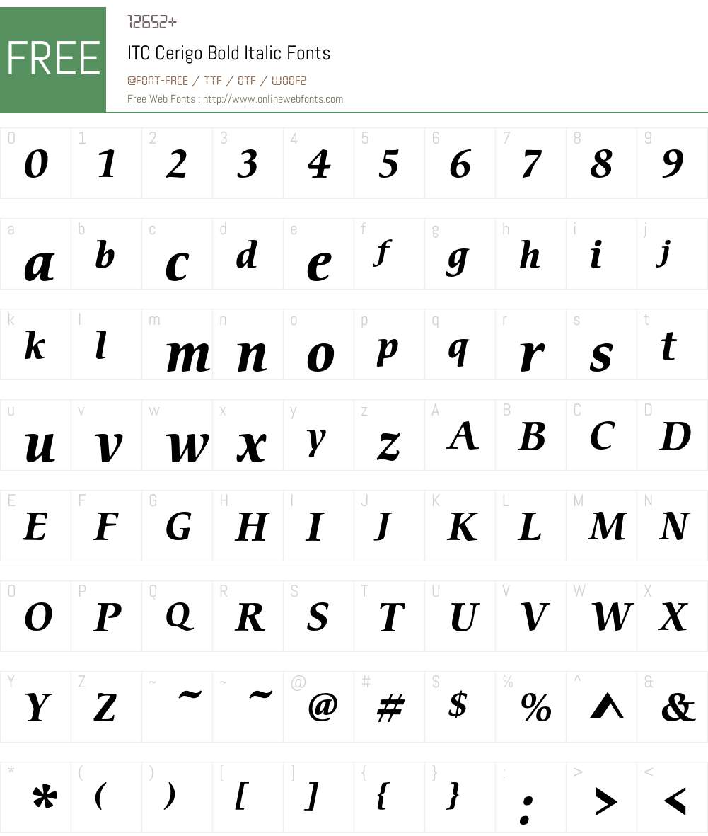 ITC Cerigo Font Screenshots