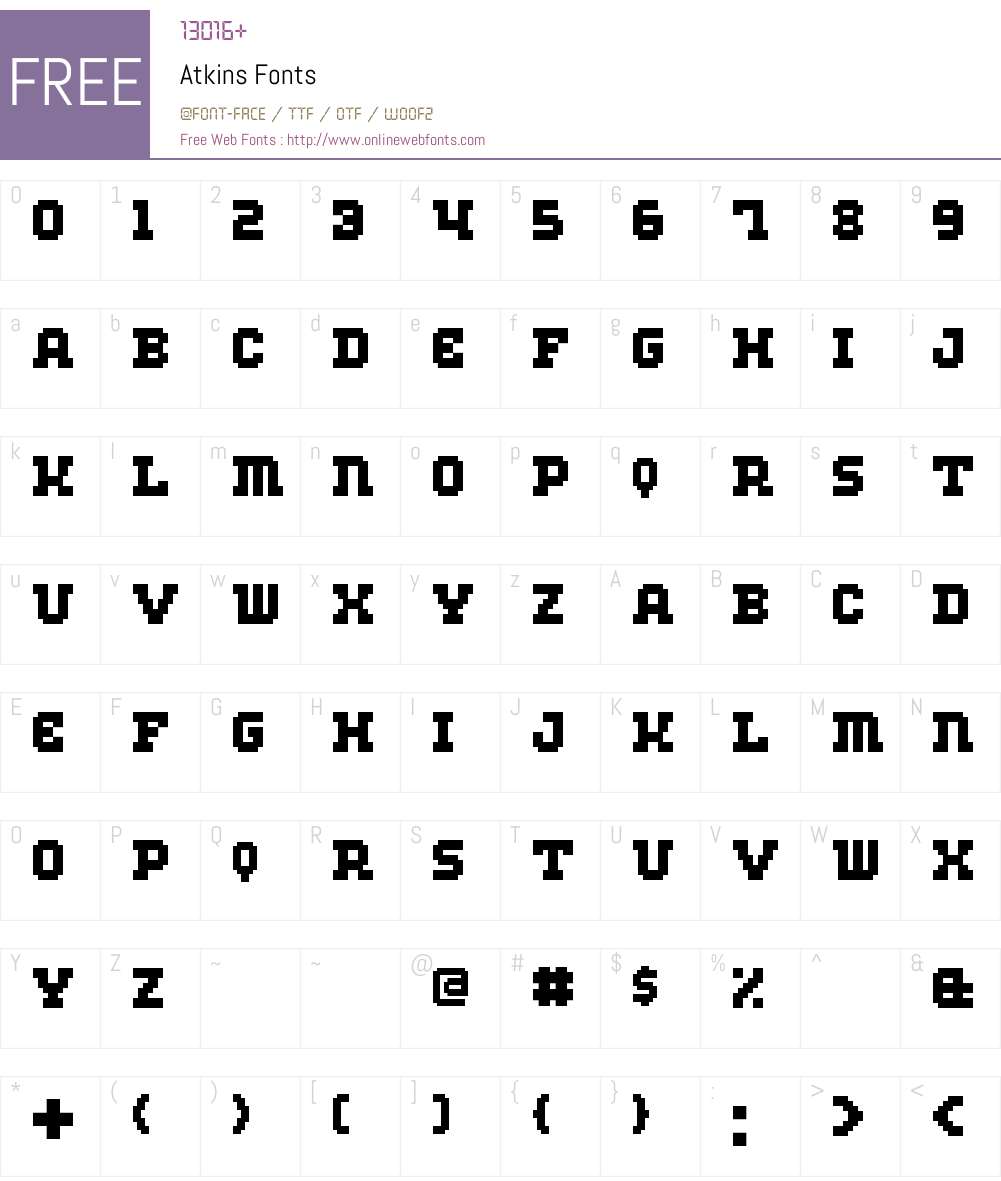 Atkins Font Screenshots