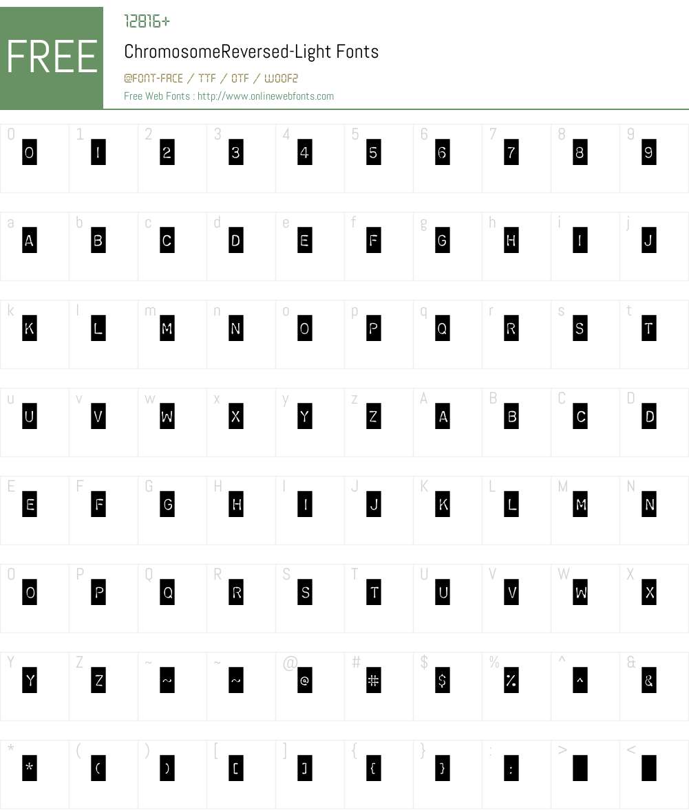 ChromosomeReversed Font Screenshots