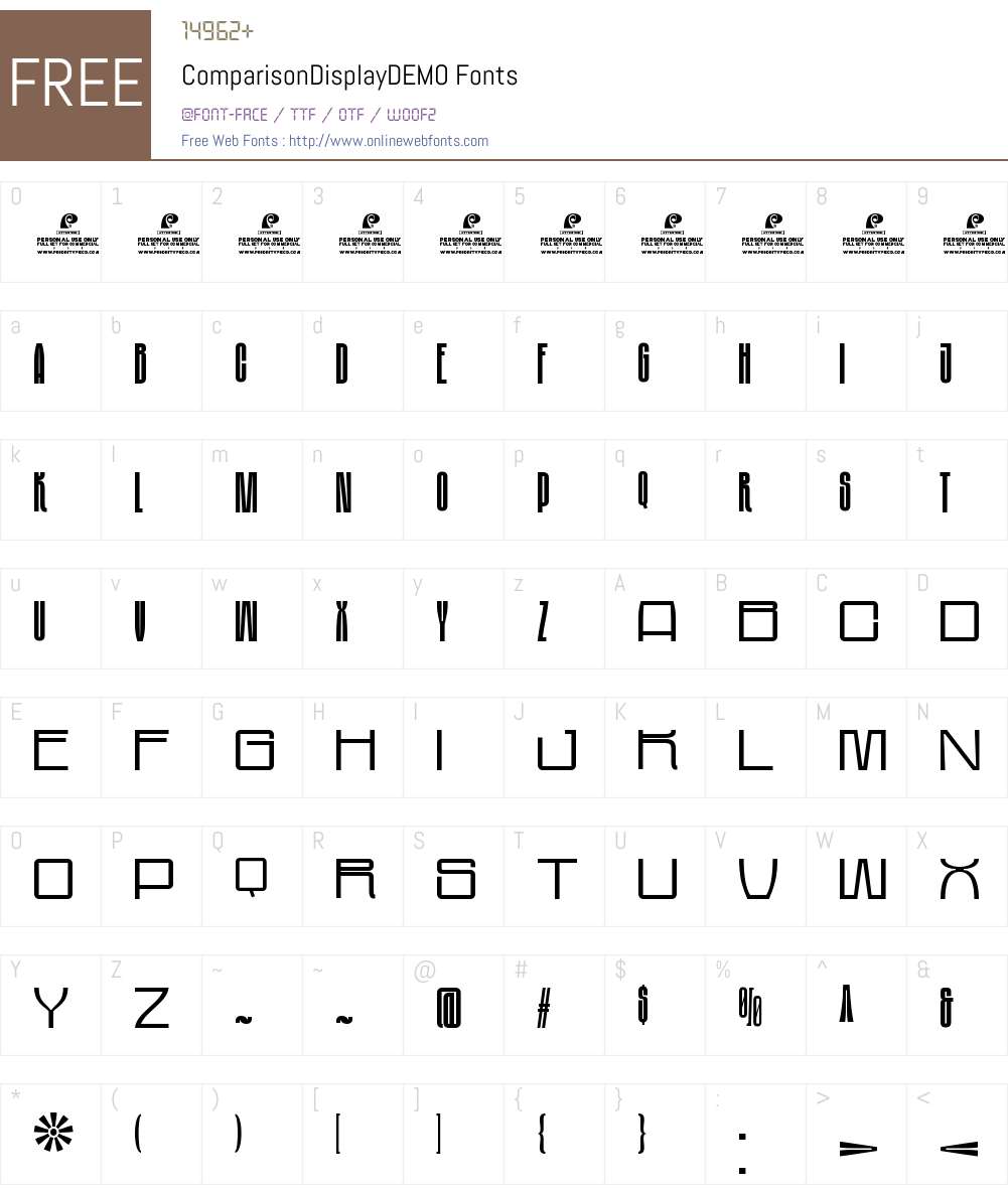 Comparison Display DEMO 1.000 Fonts Free Download - OnlineWebFonts.COM