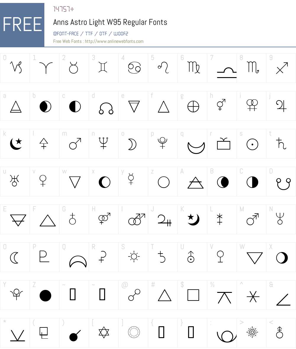 Ann's Astro Light Font Screenshots