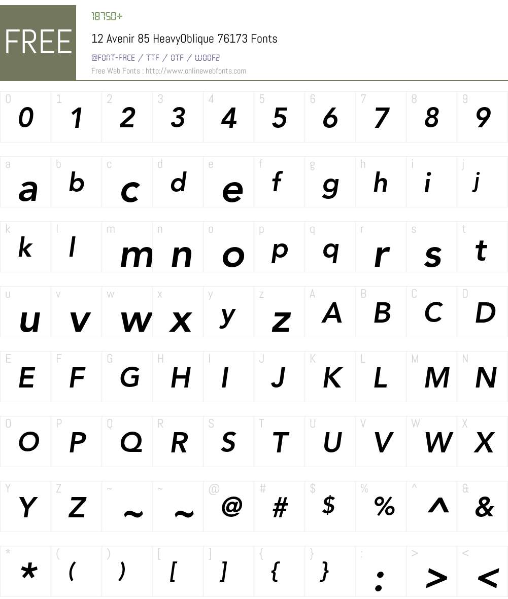 Avenir Font Screenshots
