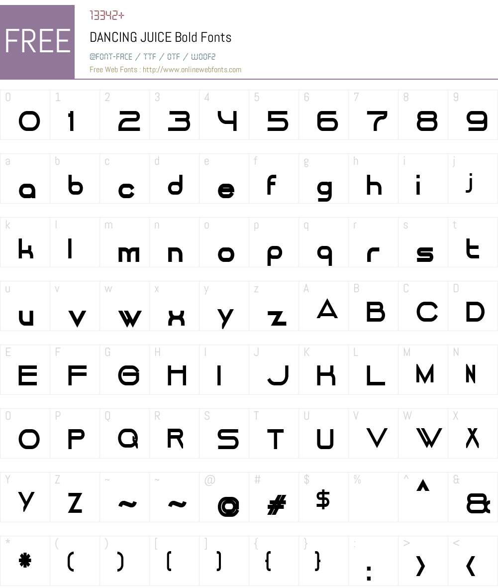 DANCING JUICE Font Screenshots
