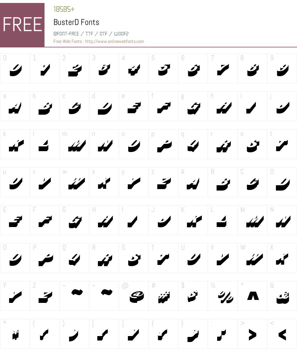 BusterD Font Screenshots