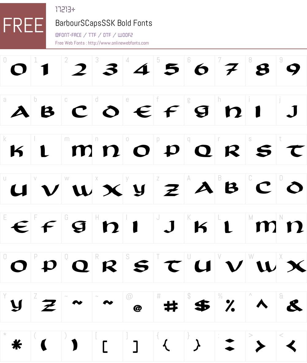 BarbourSCapsSSK Font Screenshots