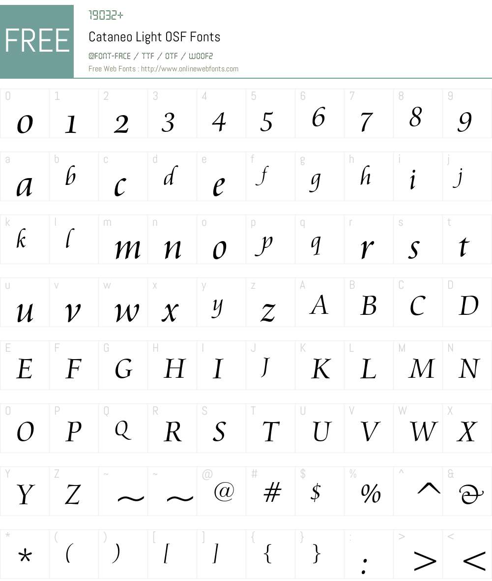 Cataneo Font Screenshots