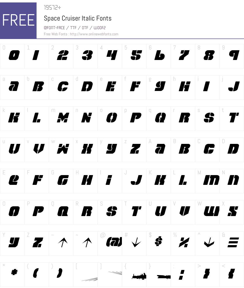 Space Cruiser Font Screenshots