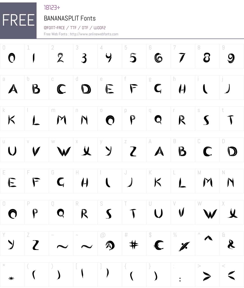 BANANASPLIT Font Screenshots